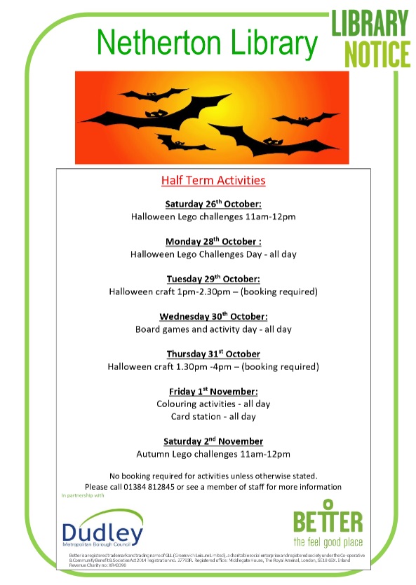 Netherton Library - Children's Half Term Activities